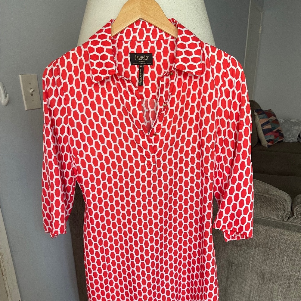 Laundry by Shelli Segal Pink Patterned Shift Dress